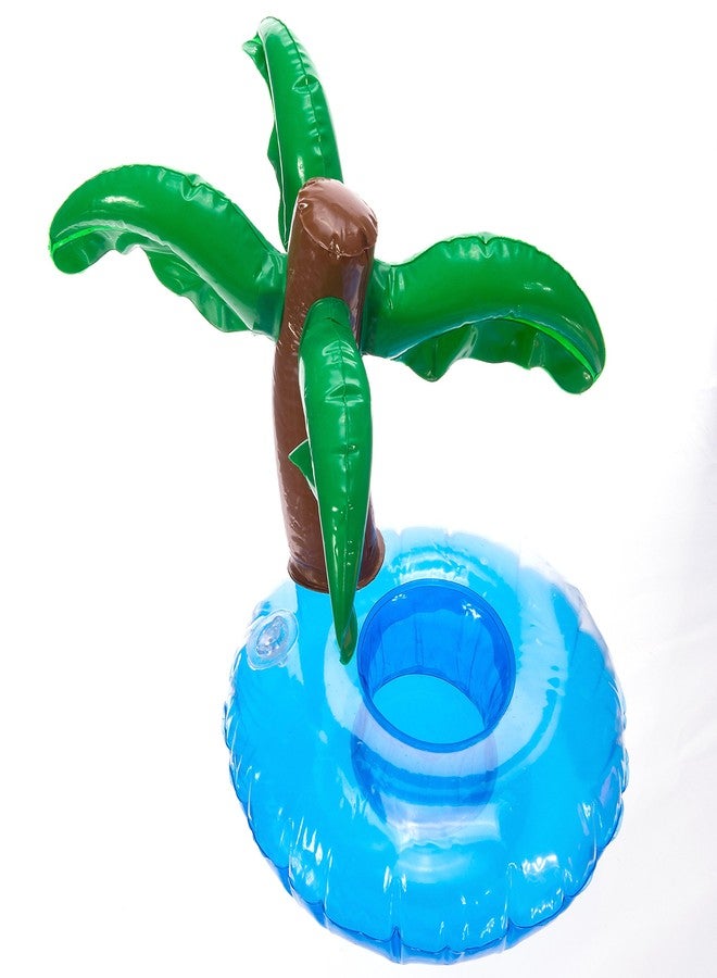 Nyrwana Cazul Goods Inflatable Pool Drink Holder Floats - 3 pieces Flamingo and 3 pieces Palm Tree Design (Set of 6) - Image 2